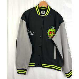 Disney Evil Queen Bad Apple Totally Evil Varsity Jacket Large NWT Black Green